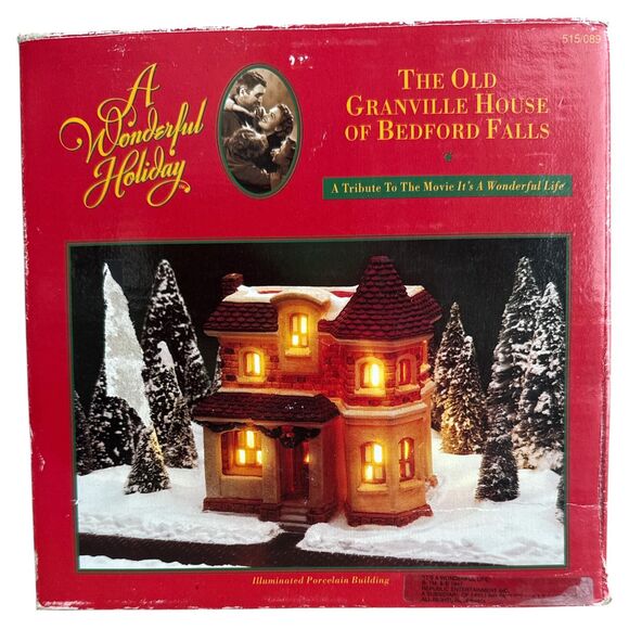 The Old Granville House of Bedford Falls | Illuminated Porcelain Building - Picture 10 of 11